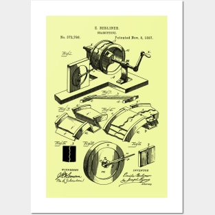 1887 Gramophone Vintage Patent Print Posters and Art